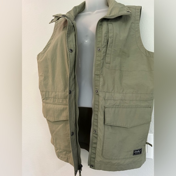 Eddie Bauer olive cotton blend utility vest L - Picture 7 of 11